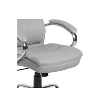 Silla de Oficina Manager en Piel Sintética Gris - 120/111 x 70 x 65 cm - Patas Metálicas