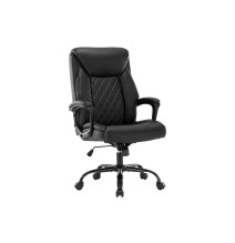 Silla de Oficina Tipo Director en Piel Sintética Negra - 118/110x72x64 cm, Elegancia y Confort