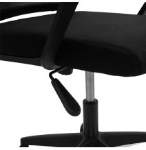 Silla de Oficina Giratoria,Ergonómica con Malla, Asiento 55 cm, Apoyabrazos en Color Negro